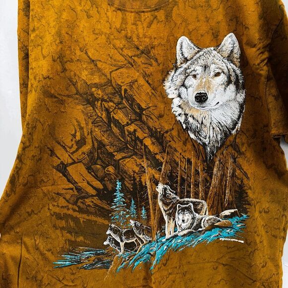 Vintage Ragtops Sportswear T-Shirt Size Large Native American Wolf Wolves USA - Picture 1 of 6